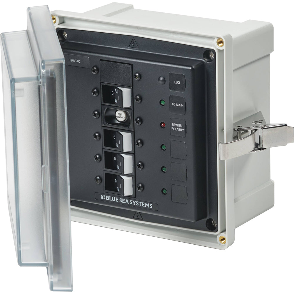 Blue Sea 3128 - SMS Panel Enclosure w/ELCI (30A)  3 Branch (15A) - 120V AC [3128]