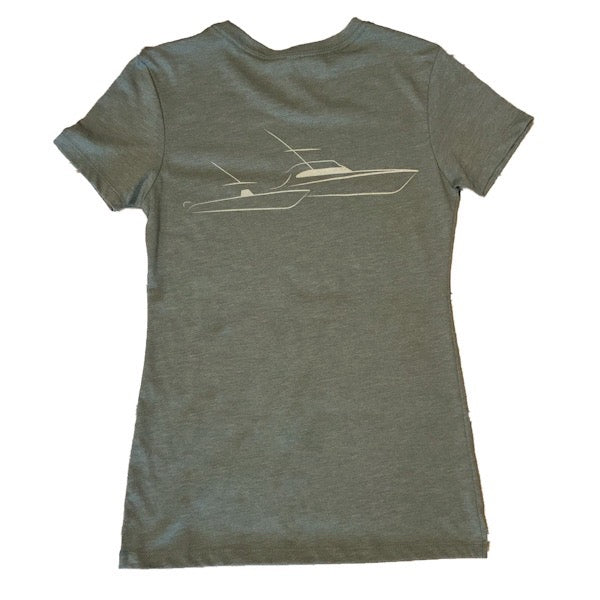 Sportfish Outfitters Women&#39;s Military Green Boats Shirt