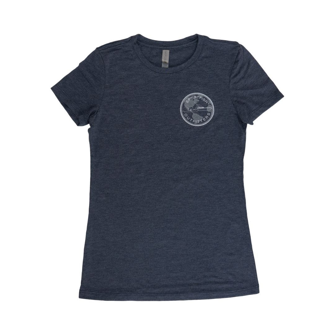 Sportfish Outfitters Super Soft Women's Marlin Blue with Globe Shirt