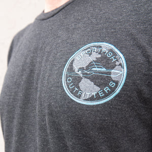 Sportfish Outfitters Super Soft Mens Charcoal Globe Shirt