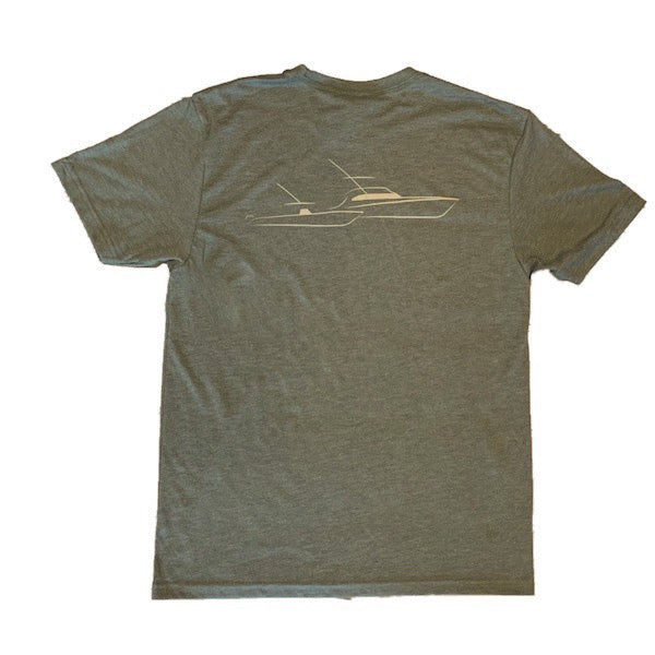 Sportfish Outfitters Mens Military Green Boats Only Shirt