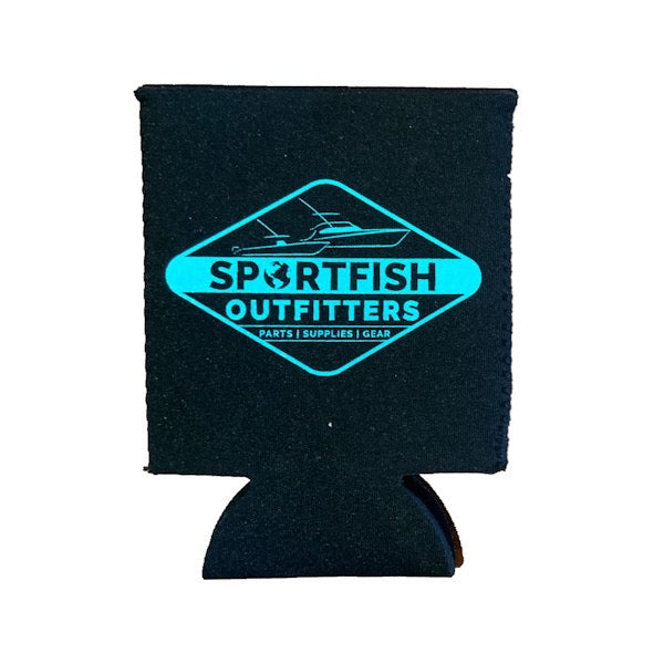 Sportfish Outfitters Black and Teal Koozie