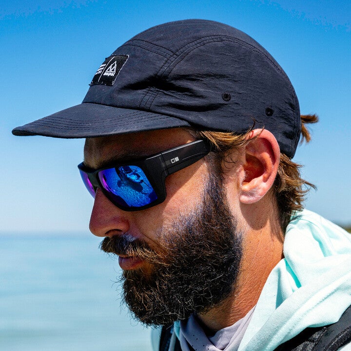Otis Mineral Glass Eyewear - COASTIN Matte Black Mirror Blue Polarized