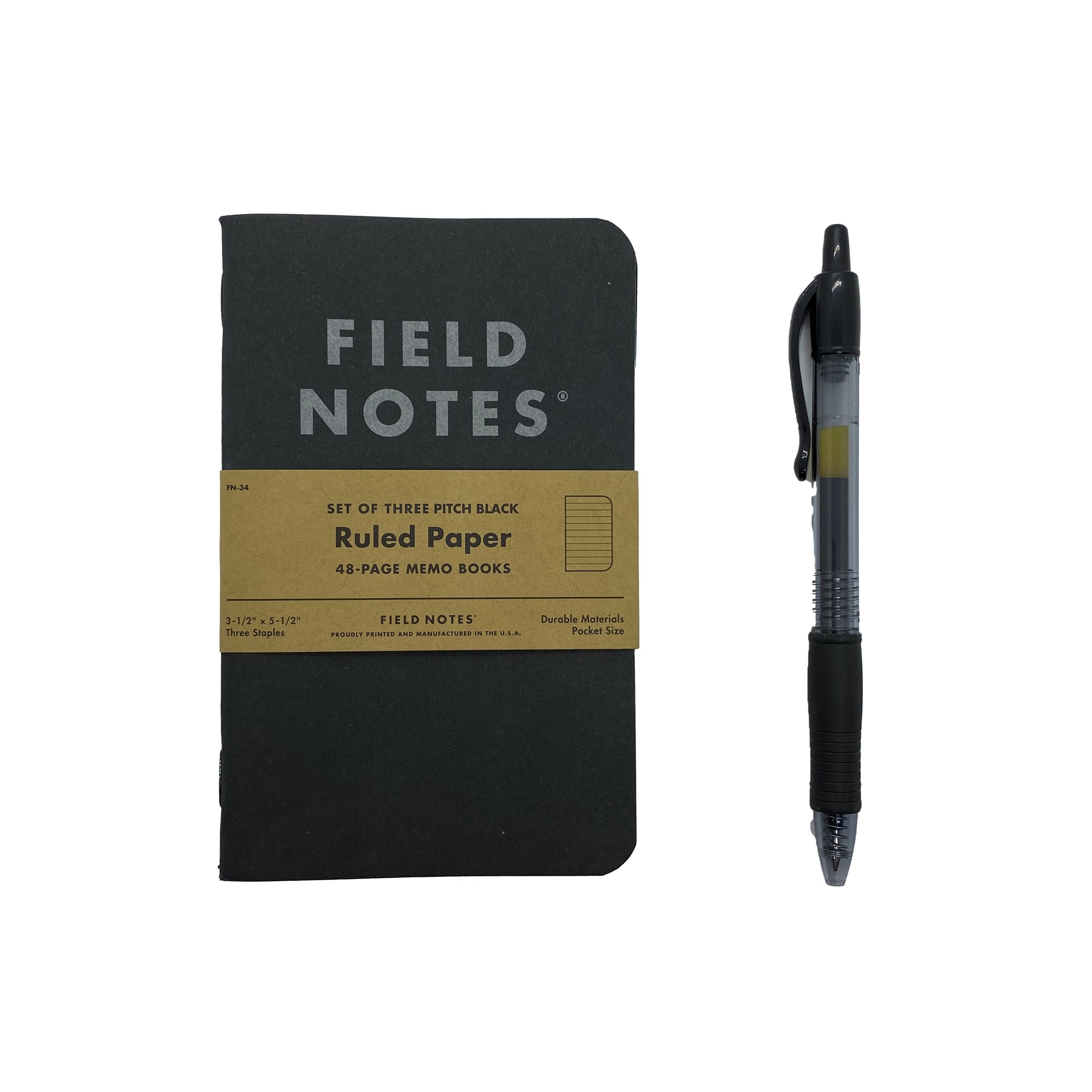 Field Notes: Pitch Black Ruled Paper 3-Pack