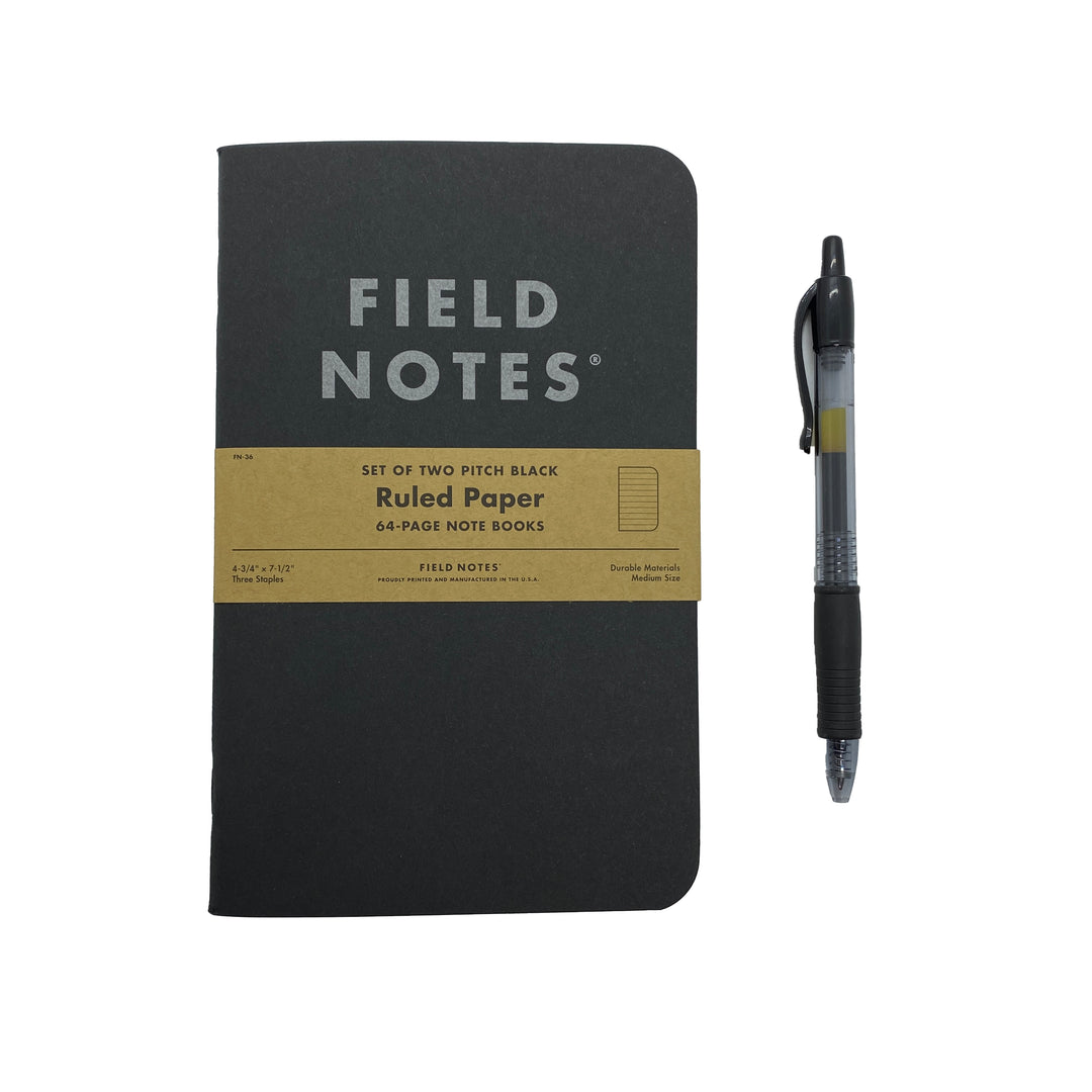 Field Notes: Pitch Black - Ruled Paper - Large 2-Pack