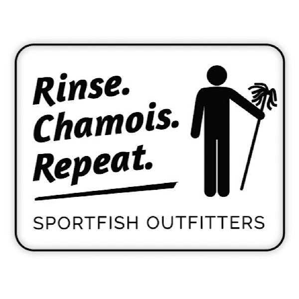 Sportfish Outfitter Rinse Chamois Repeat Sticker