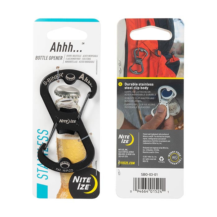 NITE IZE AHHH...™ STAINLESS BOTTLE OPENER - BLACK