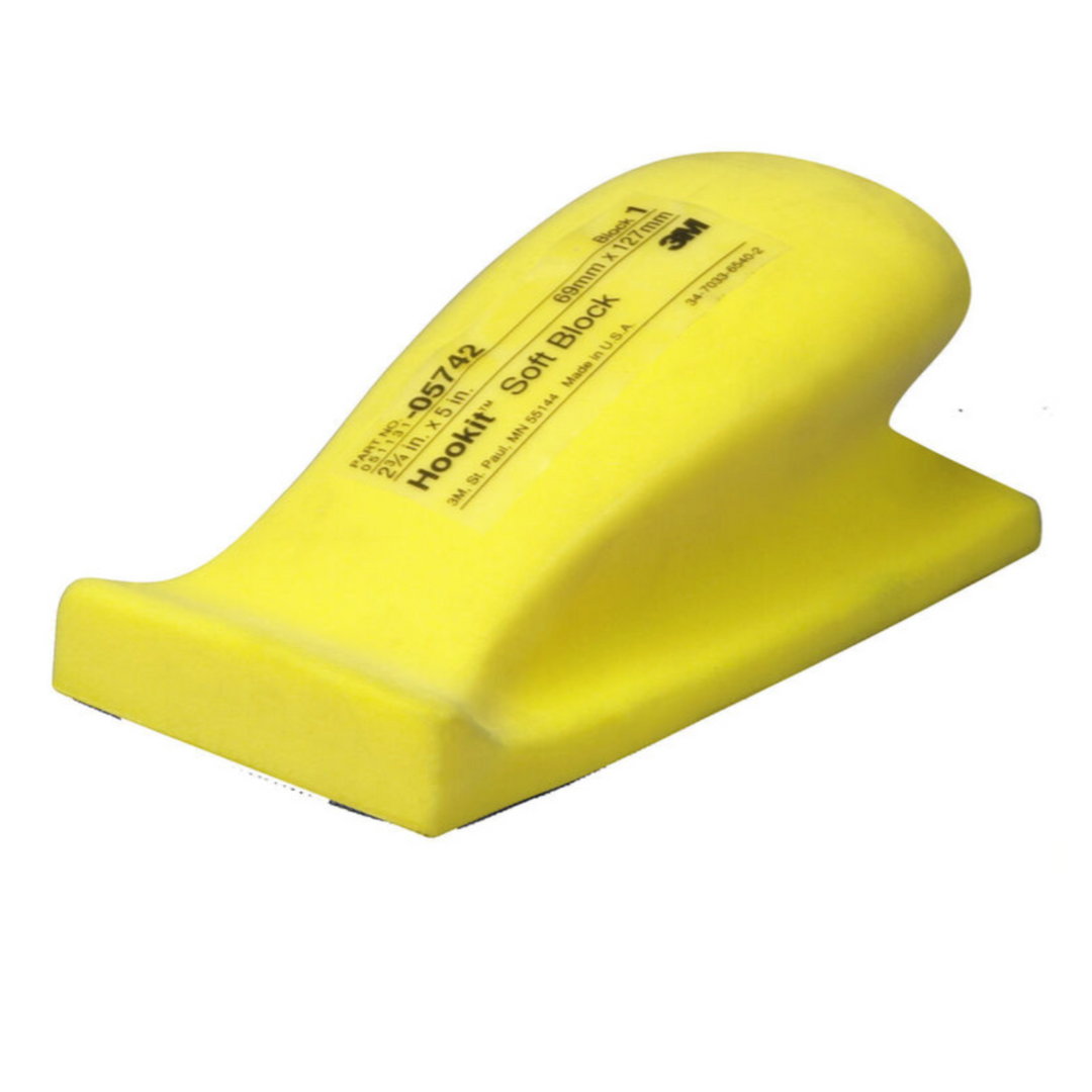 3M Yellow Soft Hook It Sanding Block 5 x 2 3/4 Inch