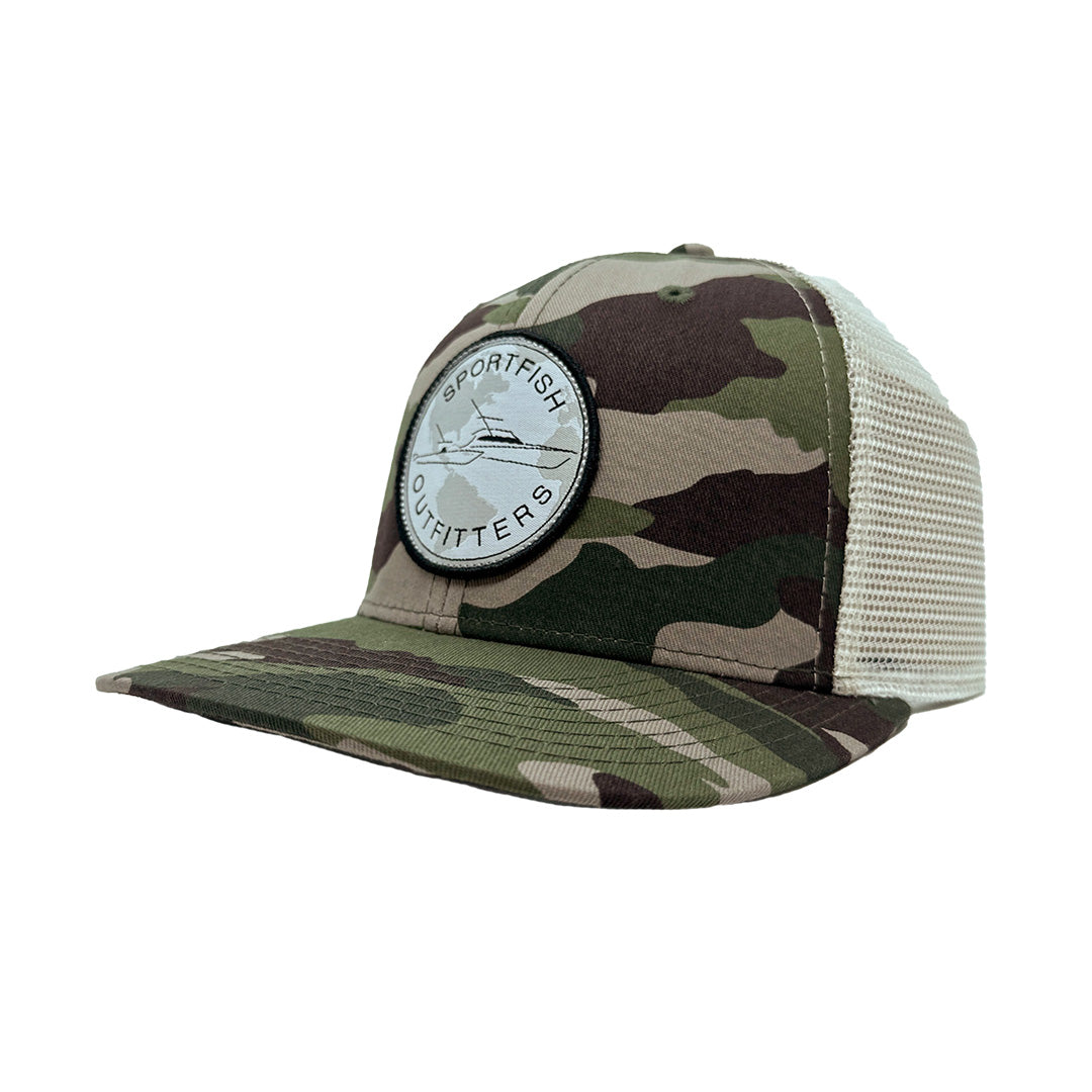 KIDS SIZE Sportfish Outfitters Camo/Tan Curved Hat