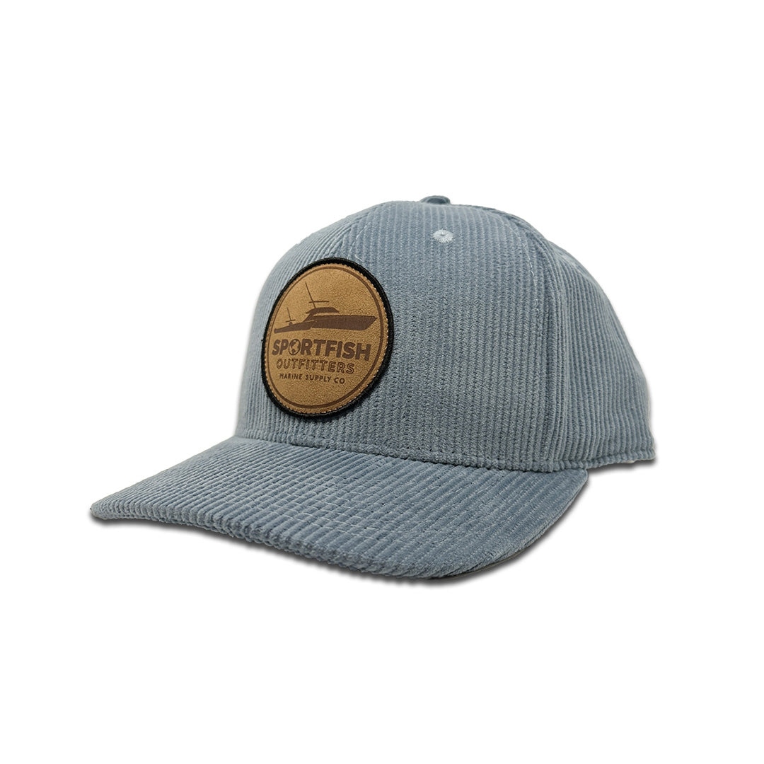 Sportfish Outfitters Corduroy Blue Hat with Suede Globe