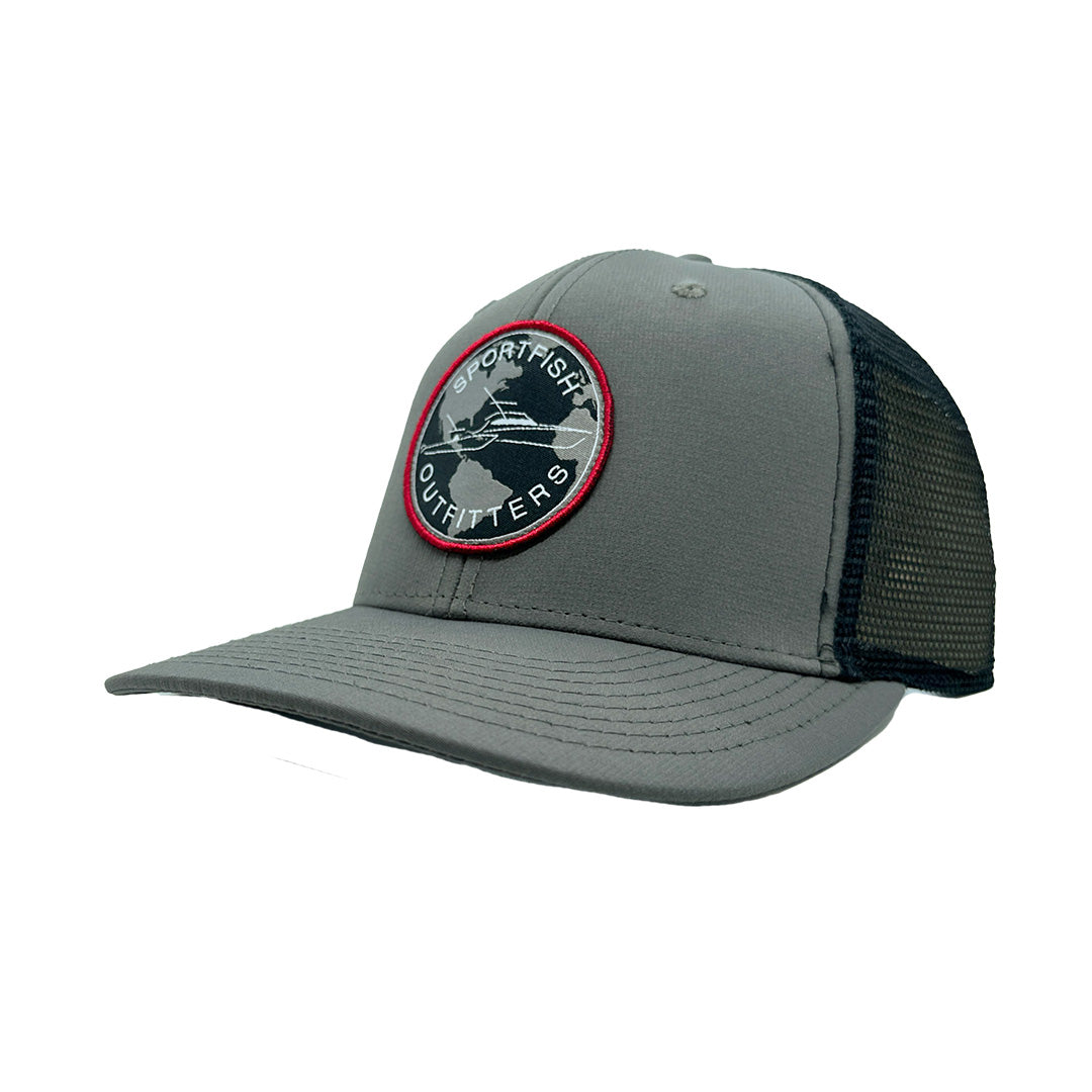 Sportfish Outfitters Globe - UV Lite GreyBlack Adjustable Hat