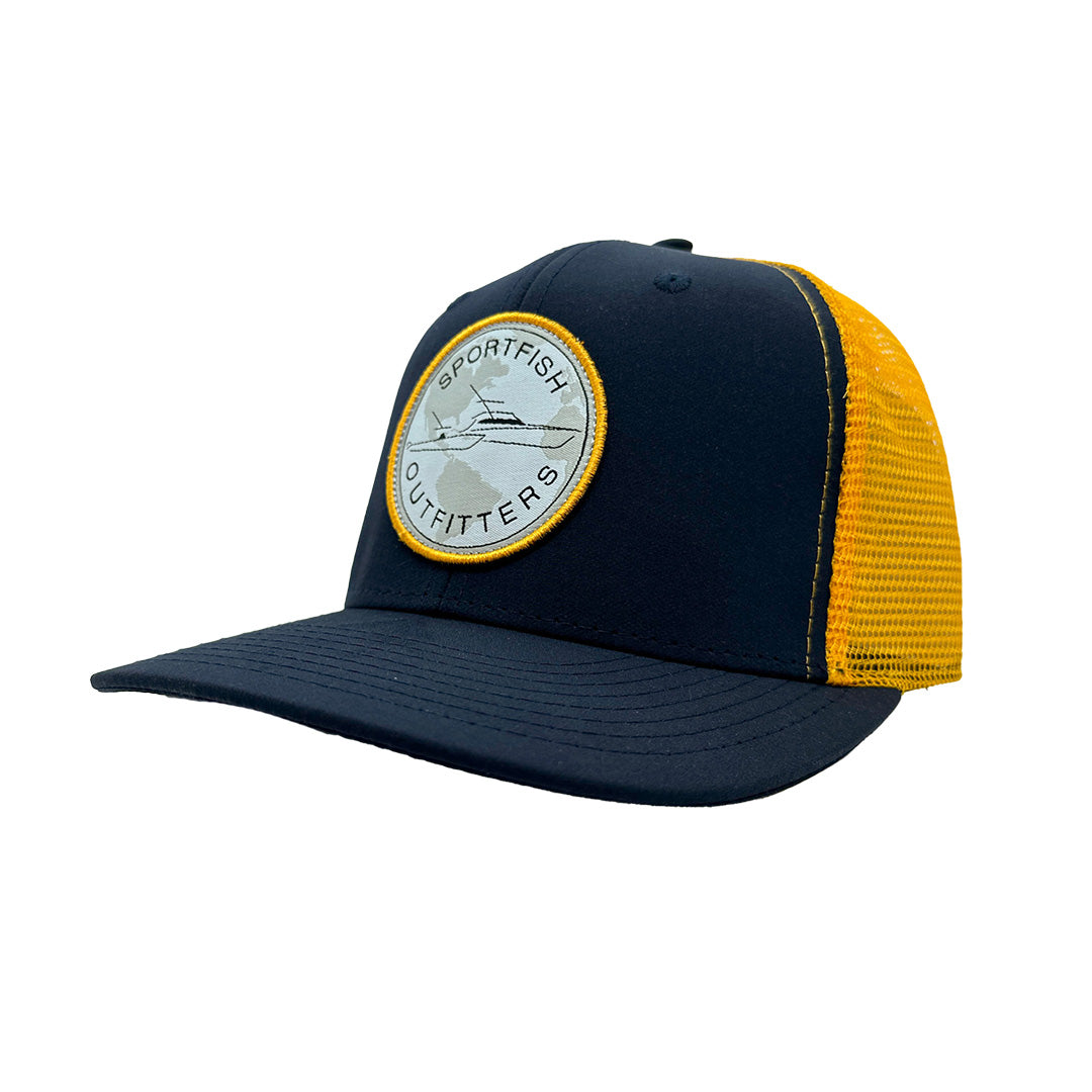 Sportfish Outfitters Globe - UV Lite Navy/Gold Adjustable Hat