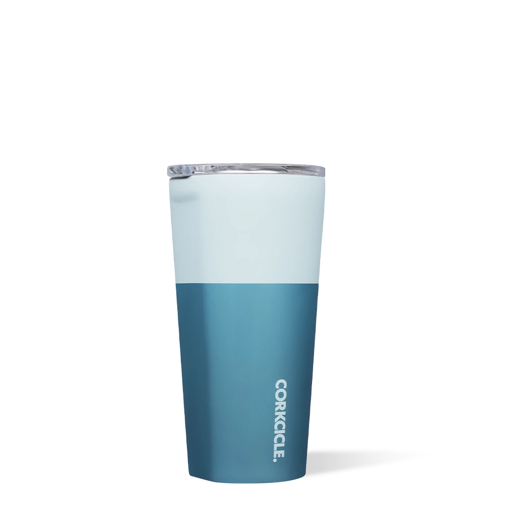 Corkcicle Tumbler - 16oz Color Block Glacier Blue