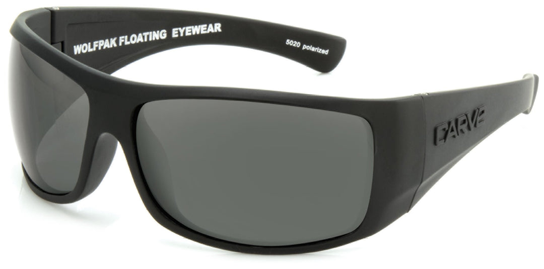 Carve Sunglasses - WOLFPAK Injected Polarized FLOATABLE Matte Black